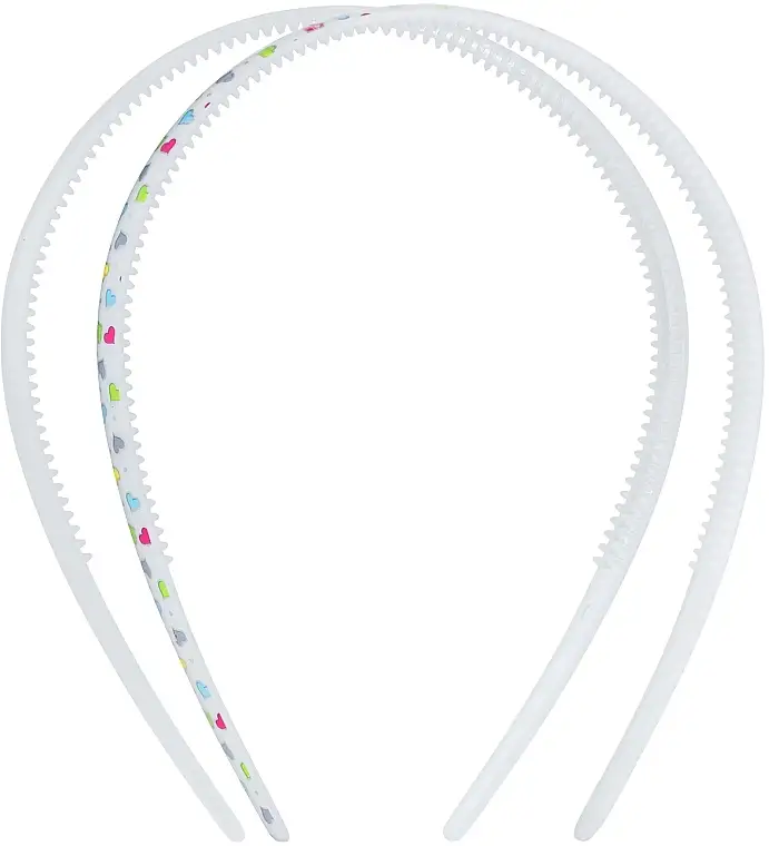 Plastic Hair Hoop ''Girls Care“, lille, 2 stk, hvid 80740249