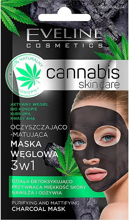 Detox ansigtsmaske med aktivt kul og cannabis 68550915