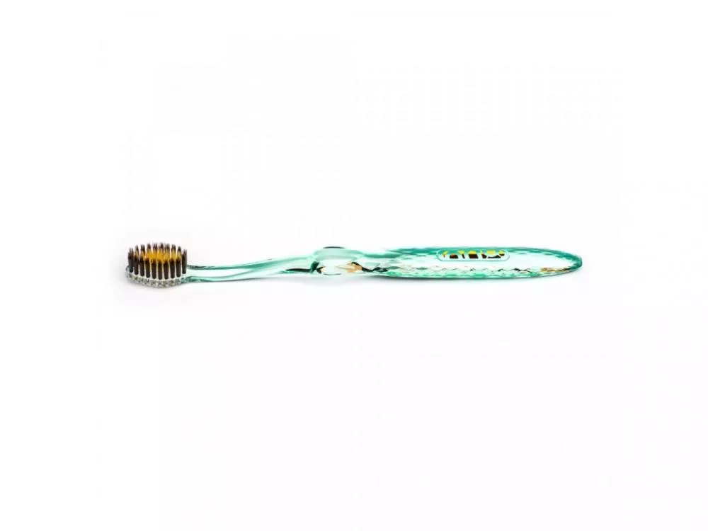 Nano-b Tandbørste med guld og aktivt kul grøn - medium